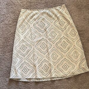 New York & Company Cream A-Line Skirt Knee-Length